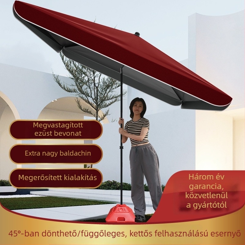 Dőlt szögű árusító stand napernyő, udvarra, UPF50+ UV-védelem, szélálló