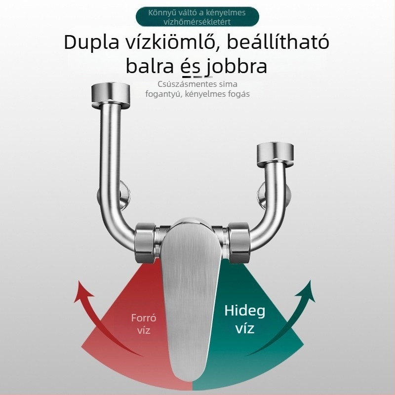 U-alakú keverőcsap elektromos vízmelegítőhöz — 304 rozsdamentes acél, 100°C/0°C, kimenet 20 mm