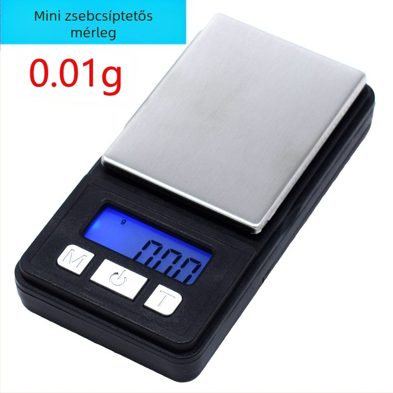 Kompakt hordozható elektronikus ékszer mérleg, modell CX-201, kapacitás 1 kg, CHANGXIE márka, működés: 2× AAA elem
