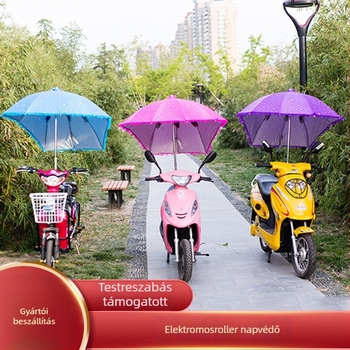 Elektromos jármű napellenző esernyő, Oxford anyag 210T, vasváz 12 bordával, kézi nyitás, logónyomtatás elérhető