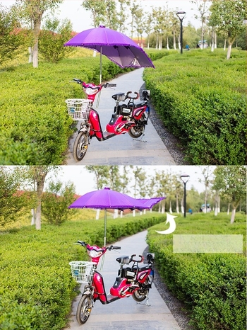 Elektromos jármű napellenző esernyő, Oxford anyag 210T, vasváz 12 bordával, kézi nyitás, logónyomtatás elérhető