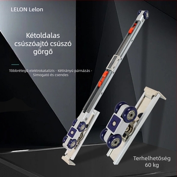 Kétirányú puffert görgő csúszóajtókhoz — 4 görgőből álló készlet hidraulikus függő görgőkkel, cinkötvözet, M60, külső Ø 23,5 mm, tengely Ø 26 mm, max terhelés 60 kg