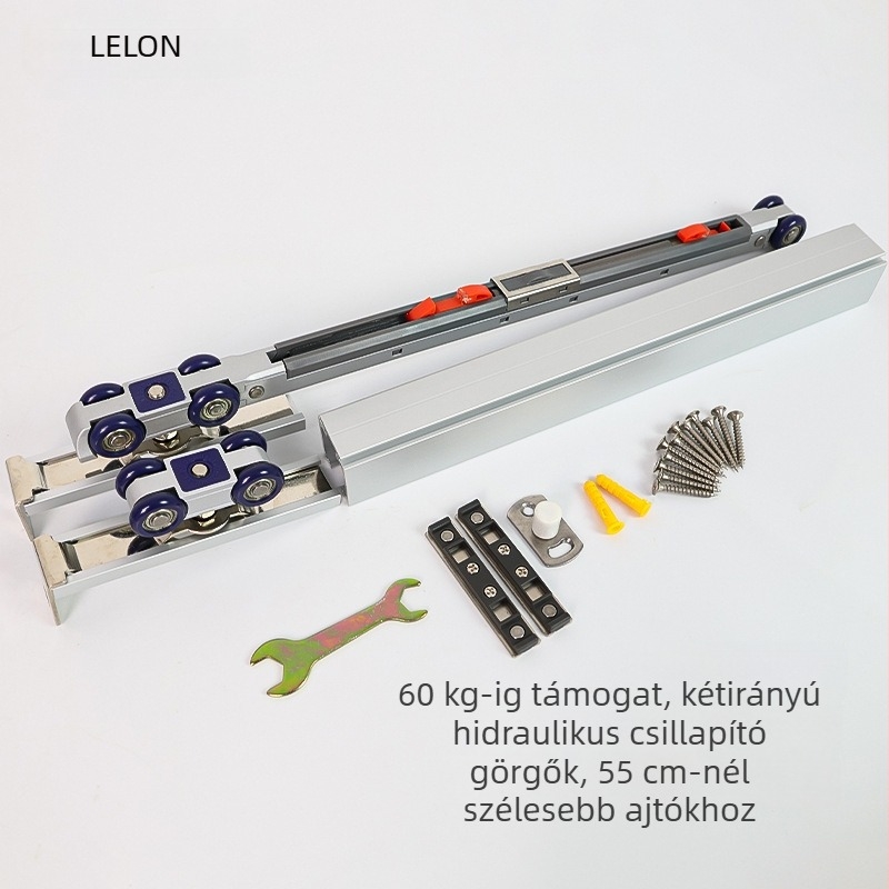 Kétirányú puffert görgő csúszóajtókhoz — 4 görgőből álló készlet hidraulikus függő görgőkkel, cinkötvözet, M60, külső Ø 23,5 mm, tengely Ø 26 mm, max terhelés 60 kg