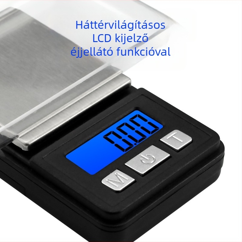 DGGY-201 Mini elektronikus ékszer mérleg, 500 g kapacitás, elektronikus mérés, 2x AAA elemekkel működik