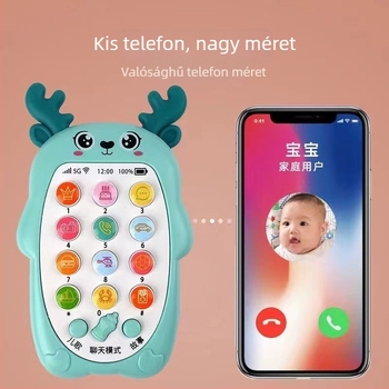 Bear Child kétnyelvű oktatási történetmesélő telefon, korai tanuláshoz, zene és interakció szülő-gyermekkel, műanyag, elemes, 0–3 éveseknek