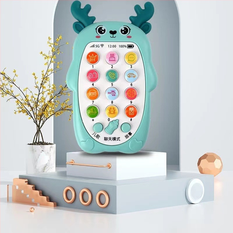 Bear Child kétnyelvű oktatási történetmesélő telefon, korai tanuláshoz, zene és interakció szülő-gyermekkel, műanyag, elemes, 0–3 éveseknek