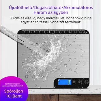 Vízálló konyhai mérleg 20 kg, kompakt digitális asztali mérleg otthoni és kisvállalati felhasználásra, grammban pontos mérés gyümölcsökhez