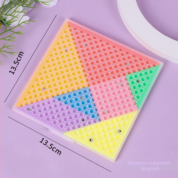 Mágneses műanyag tangram puzzle gyerekeknek, fejlesztő oktató játék, DIY testreszabás és OEM logó opciókkal, 4–6 éveseknek
