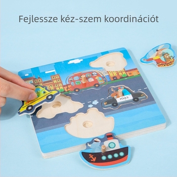 Repülő puzzle gyerekeknek - fogó puzzle a kéz- és szem koordináció fejlesztésére - Moody Bear - papíralapanyag - testreszabható minta - 4–6 éveseknek