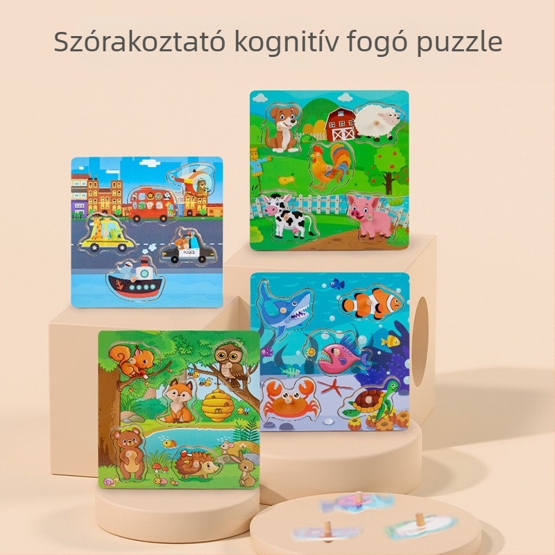Repülő puzzle gyerekeknek - fogó puzzle a kéz- és szem koordináció fejlesztésére - Moody Bear - papíralapanyag - testreszabható minta - 4–6 éveseknek