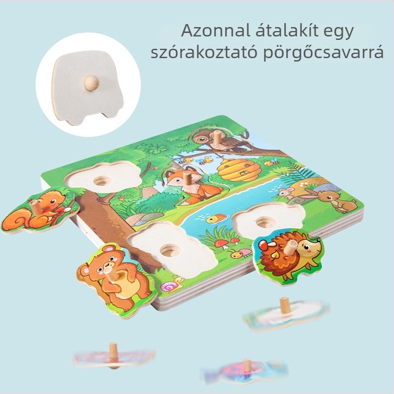 Repülő puzzle gyerekeknek - fogó puzzle a kéz- és szem koordináció fejlesztésére - Moody Bear - papíralapanyag - testreszabható minta - 4–6 éveseknek