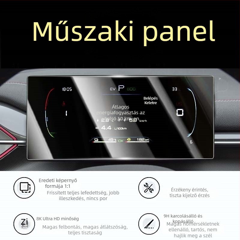 Mercedes-Benz navigációs kijelzőhöz készült edzett üveg képernyővédő, egy darabból álló kialakítás, anti-ujjlenyomat bevonat