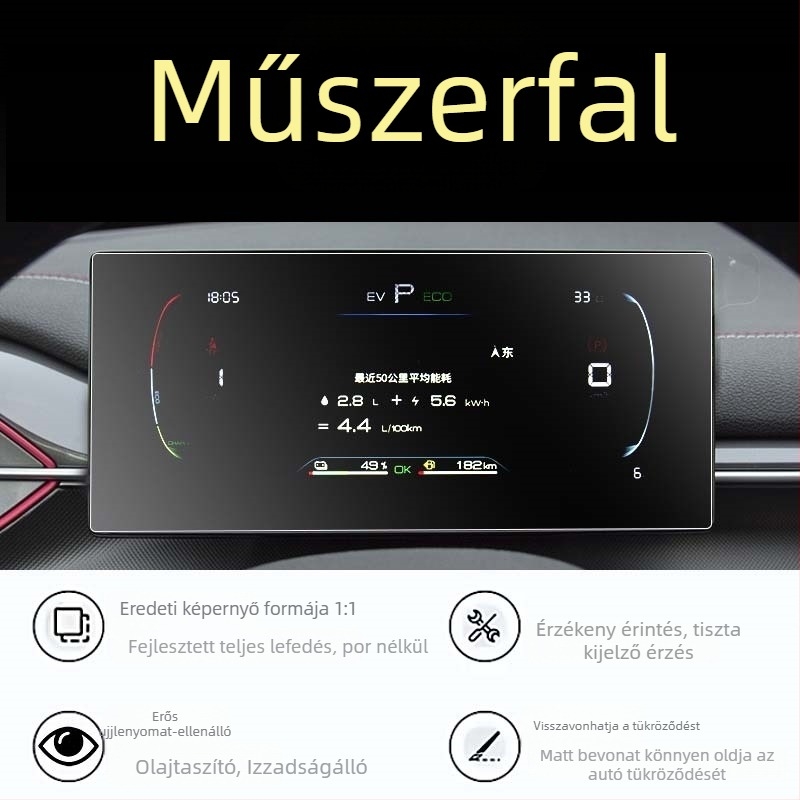 Mercedes-Benz navigációs kijelzőhöz készült edzett üveg képernyővédő, egy darabból álló kialakítás, anti-ujjlenyomat bevonat