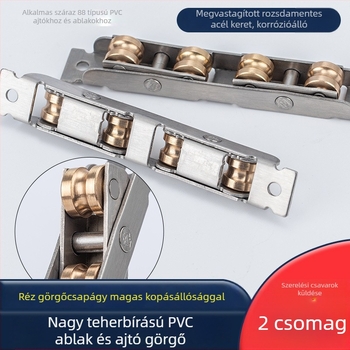 Top Valley csúszó ablak görgő – rozsdamentes acél, négycsatornás görgő, 2 darabos készlet