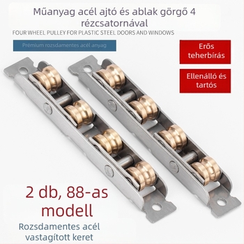 Top Valley csúszó ablak görgő – rozsdamentes acél, négycsatornás görgő, 2 darabos készlet