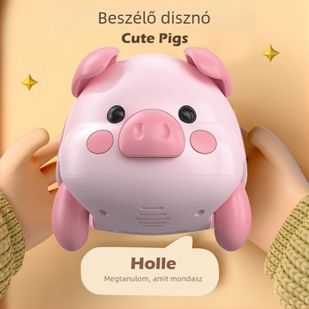 Csecsemők számára interaktív oktató játék — Mászó malac érintésre reagáló, mesével és zenével (műanyag, lítium elem, 0–3 éves korosztálynak)