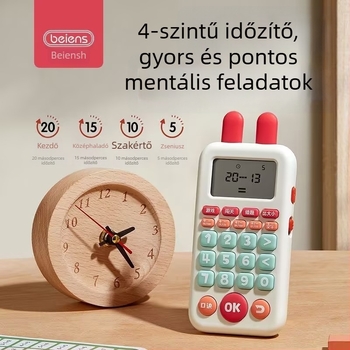Korai matematika tanuló gép – Elektromos, újratölthető, ABS anyag, zenei/hang funkcióval, Li-ion akkumulátor, 7–14 éveseknek