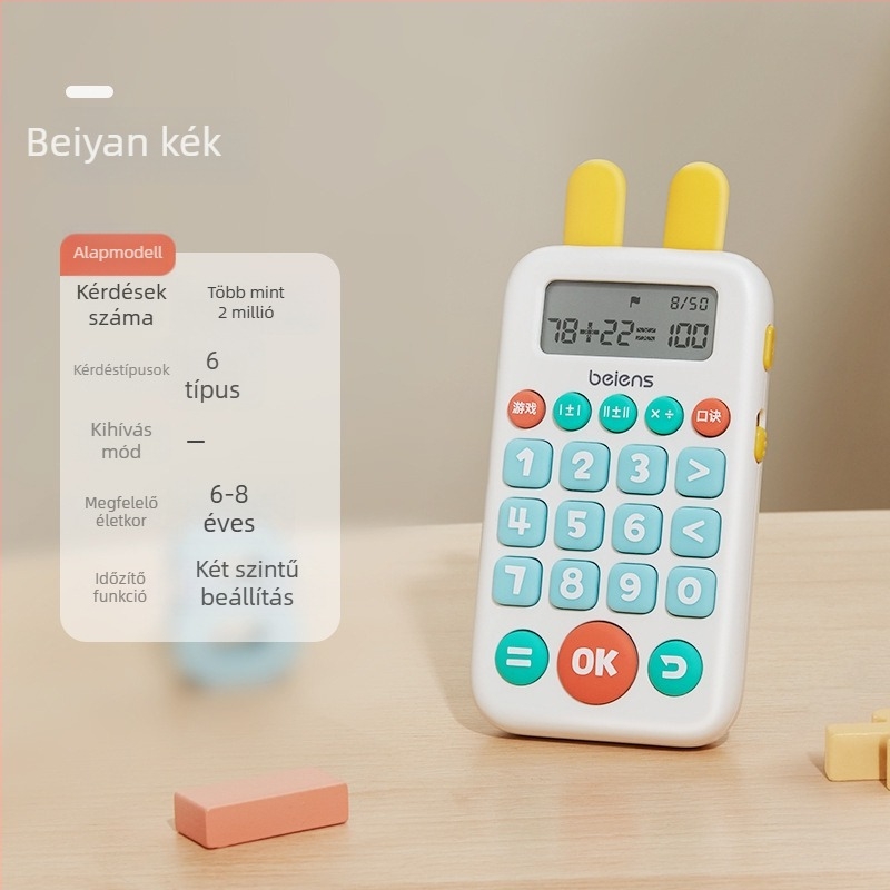 Korai matematika tanuló gép – Elektromos, újratölthető, ABS anyag, zenei/hang funkcióval, Li-ion akkumulátor, 7–14 éveseknek