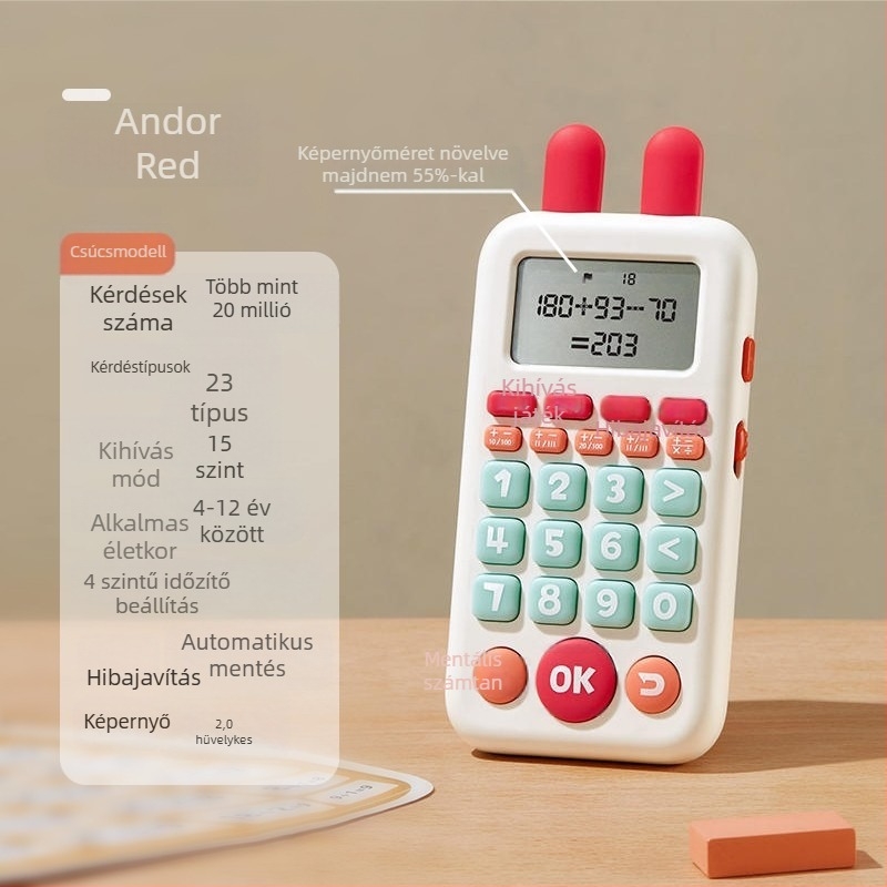 Korai matematika tanuló gép – Elektromos, újratölthető, ABS anyag, zenei/hang funkcióval, Li-ion akkumulátor, 7–14 éveseknek