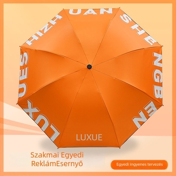 Egyedi logóval ellátott esernyő – teljes nyomtatási felület, kézi nyitás-zárás, 8-karú váz, Vinyl 190T szövet, UV-védelem UPF30+
