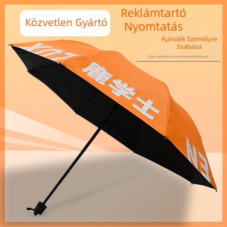 Egyedi logóval ellátott esernyő – teljes nyomtatási felület, kézi nyitás-zárás, 8-karú váz, Vinyl 190T szövet, UV-védelem UPF30+