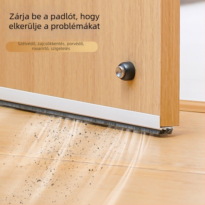 Ajtó aljzat-tömítés, öntapadós szilikon, rovarmentes és zajcsillapító, beltéri ajtókhoz; modell 6942368608075/6942368608082; márka ASZLSNA; magas hőmérséklet- és kopásállóság, öregedés és korrózióállóság.