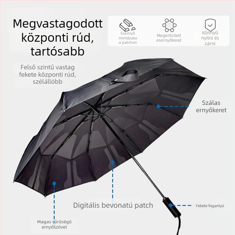 Automata háromrészes férfi reklámesernyő 8 bordával, 190T anyagú vászon, logónyomtatás, személyre szabható
