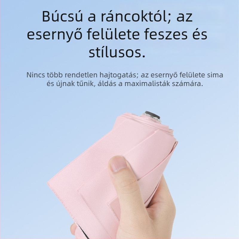 Tollas esernyő memória patch-dal, teljesen automata, UV védelem, kompakt zseb esernyő