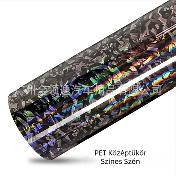 Teljes autó matrica, PVC-filmből, kovácsolt szén virág mintázat, ragasztóval történő felhelyezés