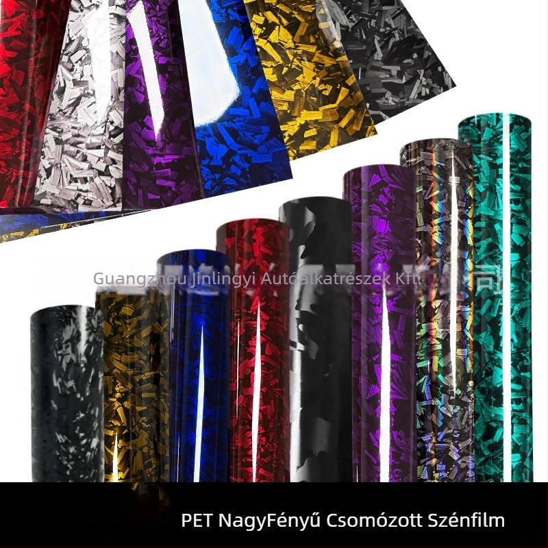 Teljes autó matrica, PVC-filmből, kovácsolt szén virág mintázat, ragasztóval történő felhelyezés