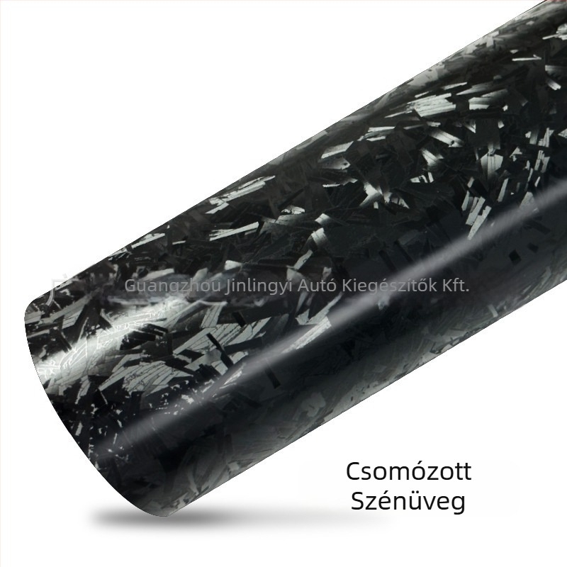 Teljes autó matrica, PVC-filmből, kovácsolt szén virág mintázat, ragasztóval történő felhelyezés