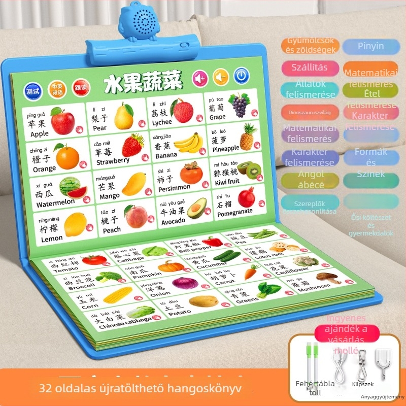 Beszélő korai oktatási hangoskönyv olvasó gép (Márka Starship; Funkció: újratölthető, zenét/hangot lejátszik; Anyag: papír; Áramellátás: lítium-akkumulátor; Életkor: 4–6 év)