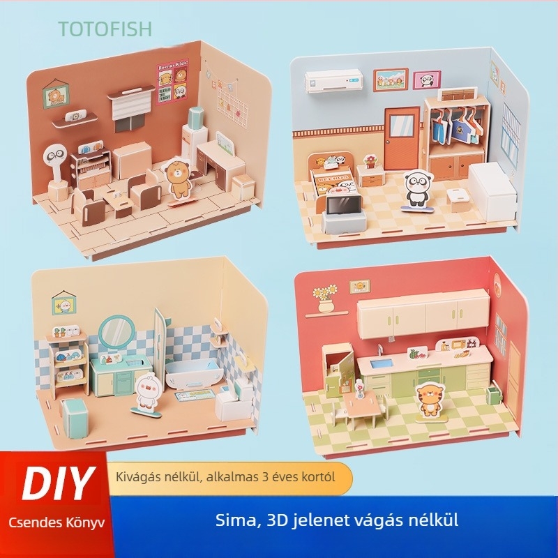 3D puzzle készlet - EVA anyag, DIY összeszerelés, oktató játék 4–6 éveseknek, súly 145 g