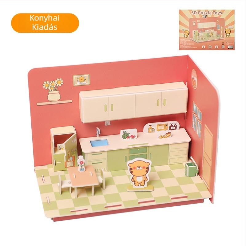 3D puzzle készlet - EVA anyag, DIY összeszerelés, oktató játék 4–6 éveseknek, súly 145 g