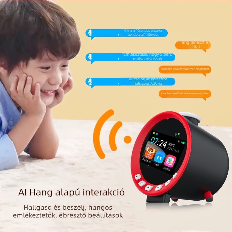 Oktatási célú beszélgető robot ébresztőórával gyermekeknek: Bluetooth, USB töltés, ABS burkolat, 2–4 GB memória, 7–14 éveseknek (Model Z1)