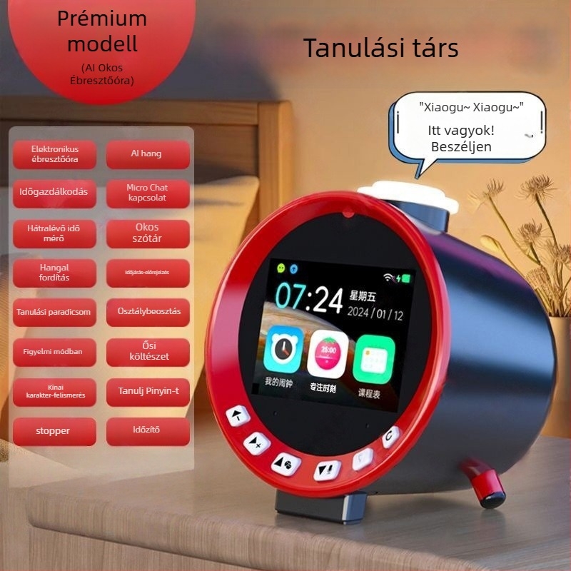 Oktatási célú beszélgető robot ébresztőórával gyermekeknek: Bluetooth, USB töltés, ABS burkolat, 2–4 GB memória, 7–14 éveseknek (Model Z1)