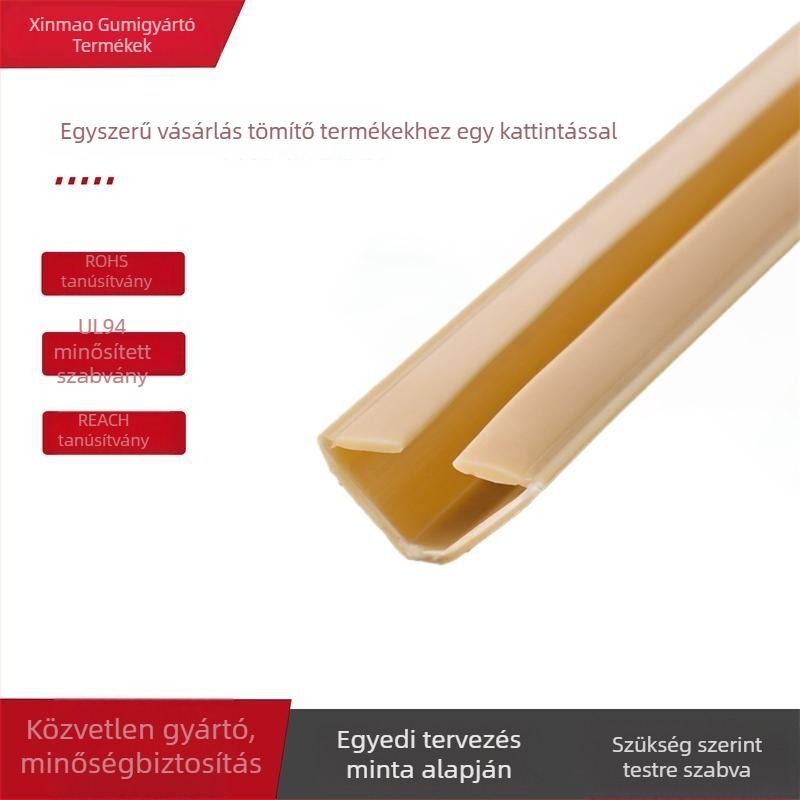 Öntapadós háromszög alakú ajtó tömítő profil, Xinmao, 058-as modell, ajtókhoz, a rajzok szerint gyártott, hangszigetelő és kopásálló
