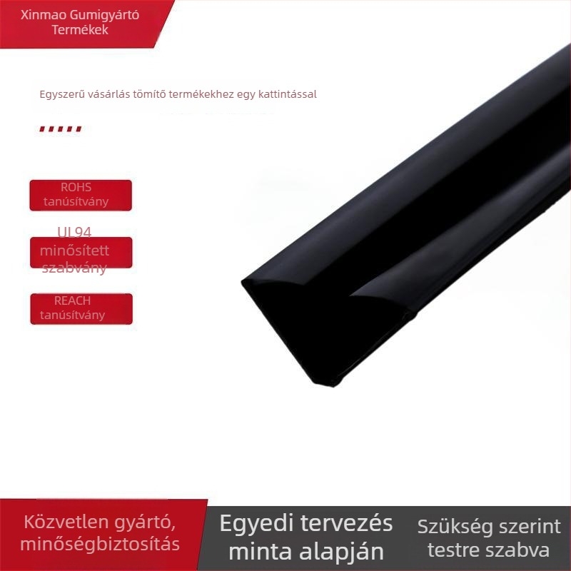 Öntapadós háromszög alakú ajtó tömítő profil, Xinmao, 058-as modell, ajtókhoz, a rajzok szerint gyártott, hangszigetelő és kopásálló