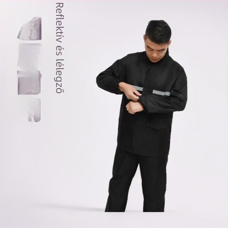 Szétszedhető esőkabát és nadrágszett, Chun yafang anyag, PVC ragasztó vízálló réteg, felnőtteknek