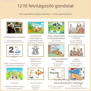 Oktatási rajztábla betű és angol nyelvtanulással (Pinyin); zenei funkció; 4-6 éveseknek; modell B8w34tpj