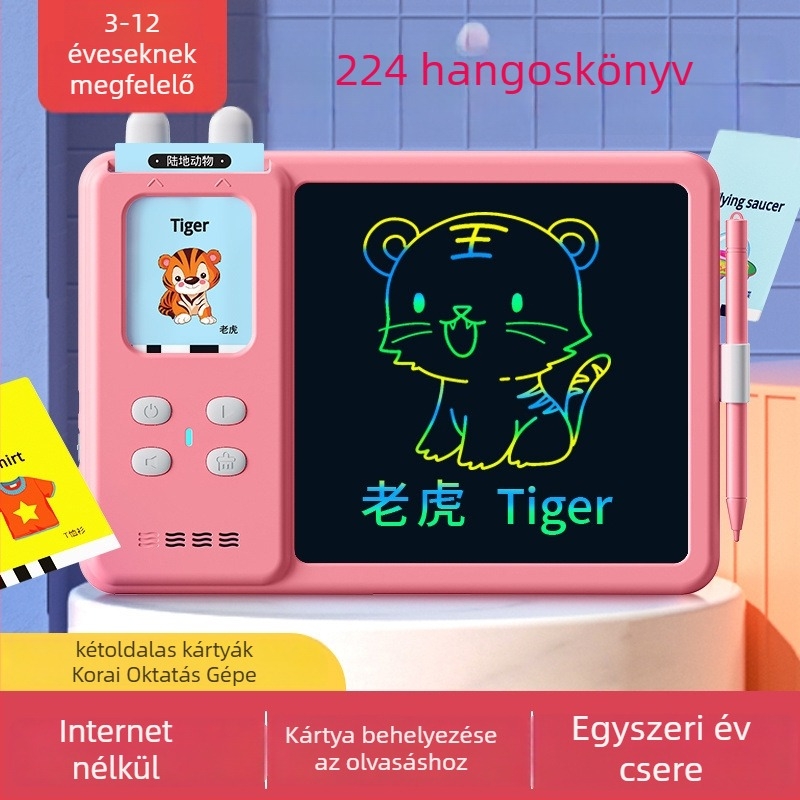 Oktatási rajztábla betű és angol nyelvtanulással (Pinyin); zenei funkció; 4-6 éveseknek; modell B8w34tpj