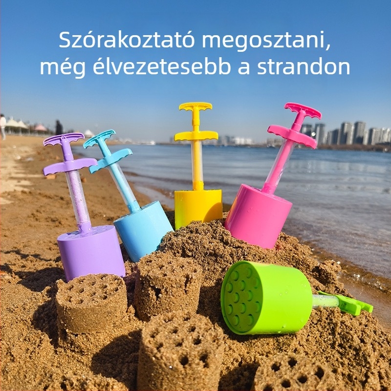 ABS műanyag homokszerszám a strandjátékhoz – Jun Sheng homokjáték, csomagolás hálós zsákban, 7–14 éveseknek