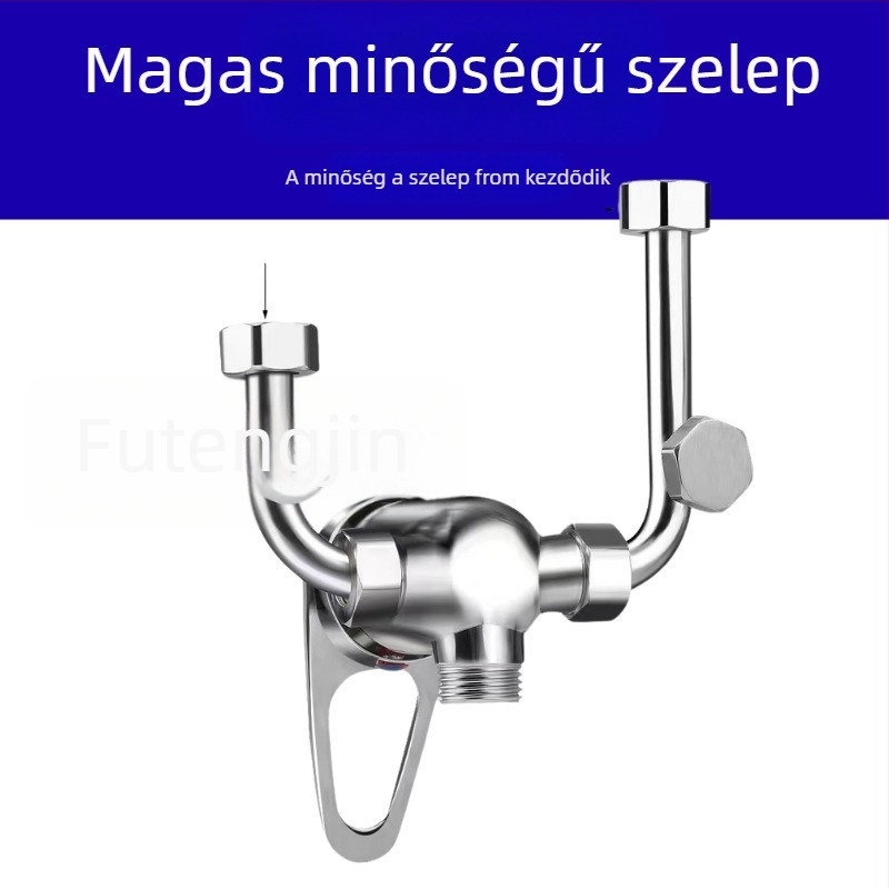 Vízkeverő szelep, teljes réz test, ötvözet fogantyúval; normál nyomás; hideg víz 5°C; forró víz 80°C; típus 35, nagyított modell elektromos és gáztüzelésű vízmelegítőkhez