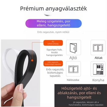 Ajtóhézag-szigetelő szalag — hangszigetelés, szélálló és fényblokkoló funkciók, alkalmas bejárati, hálószoba és belső ajtókhoz