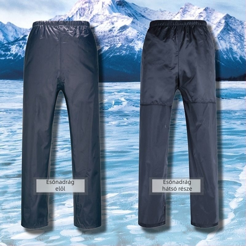 Felnőtteknek készült esőkabát-poncsó készlet — elválasztott dizájn, sokoldalú; Oxford anyag; PVC vízálló réteg; motoros vagy elektromos jármű használatra; egy személyre