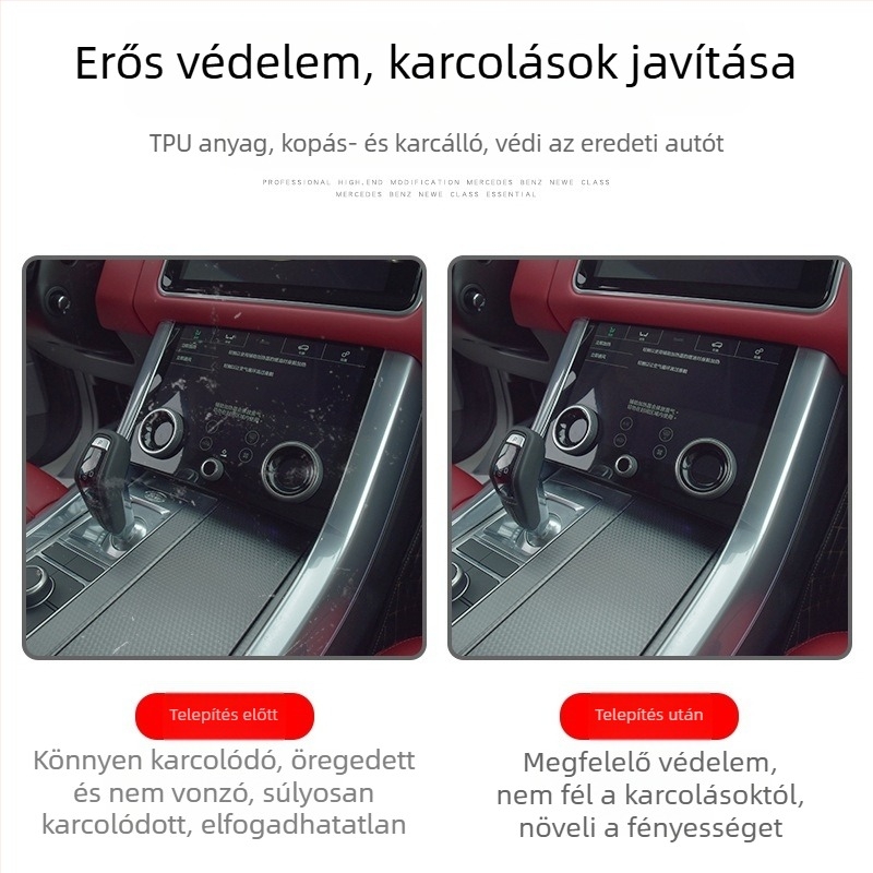 Átlátszó TPU védőfilm a központi kijelzőhöz — Magas és alacsony hőmérsékletnek ellenálló, univerzális kompatibilitás