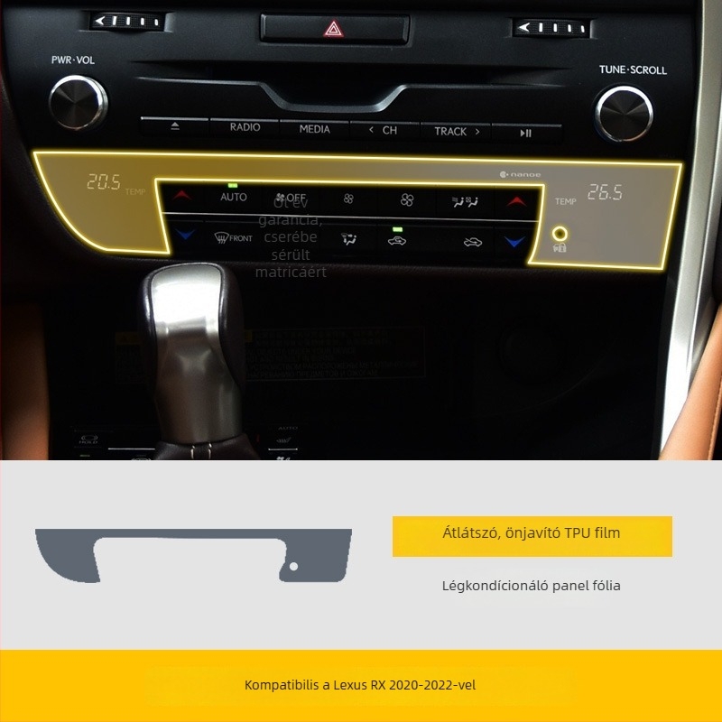 Átlátszó TPU védőfilm a központi kijelzőhöz — Magas és alacsony hőmérsékletnek ellenálló, univerzális kompatibilitás