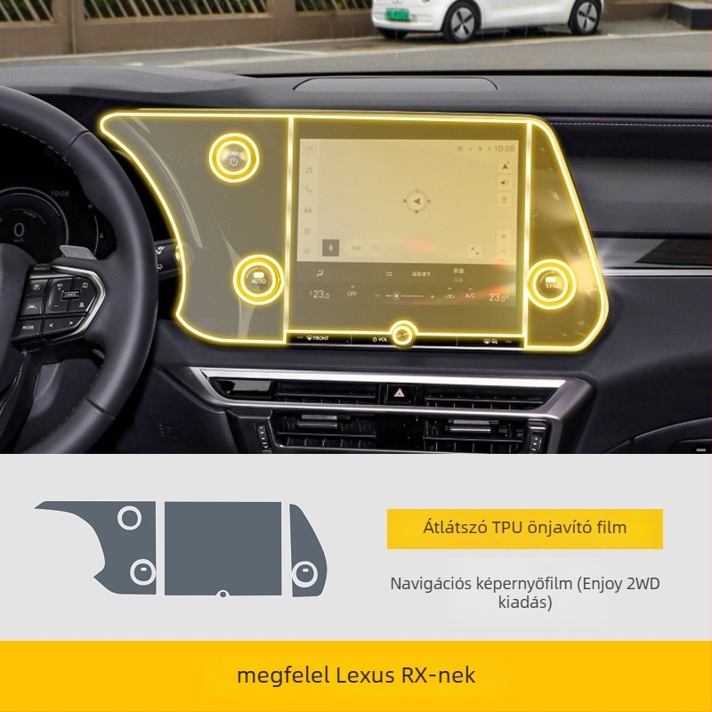 Átlátszó TPU védőfilm a központi kijelzőhöz — Magas és alacsony hőmérsékletnek ellenálló, univerzális kompatibilitás