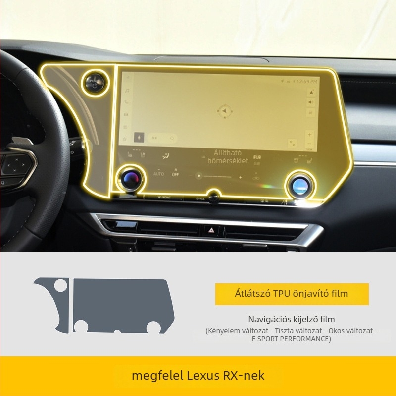 Átlátszó TPU védőfilm a központi kijelzőhöz — Magas és alacsony hőmérsékletnek ellenálló, univerzális kompatibilitás