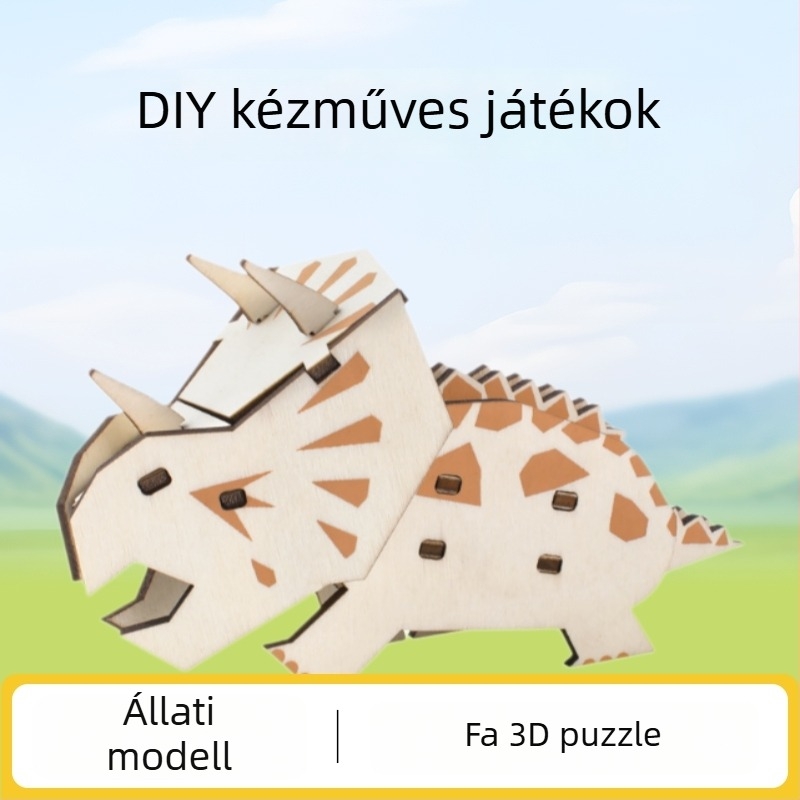 3D fa puzzle, DIY testreszabás logóval, 7–14 évesek számára